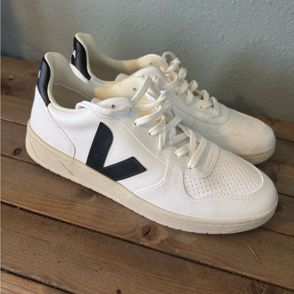 Veja White and Black Sneakers Minimalist Design